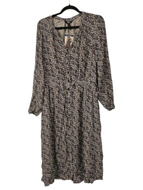 Multi-Coloured Chaps Women's Long Sleeve Floral Button Down Midi Dress